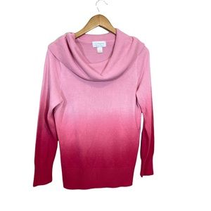 ⭐️SALE⭐️ Christopher & Banks Ombré Pink Cowl Neck Sweater